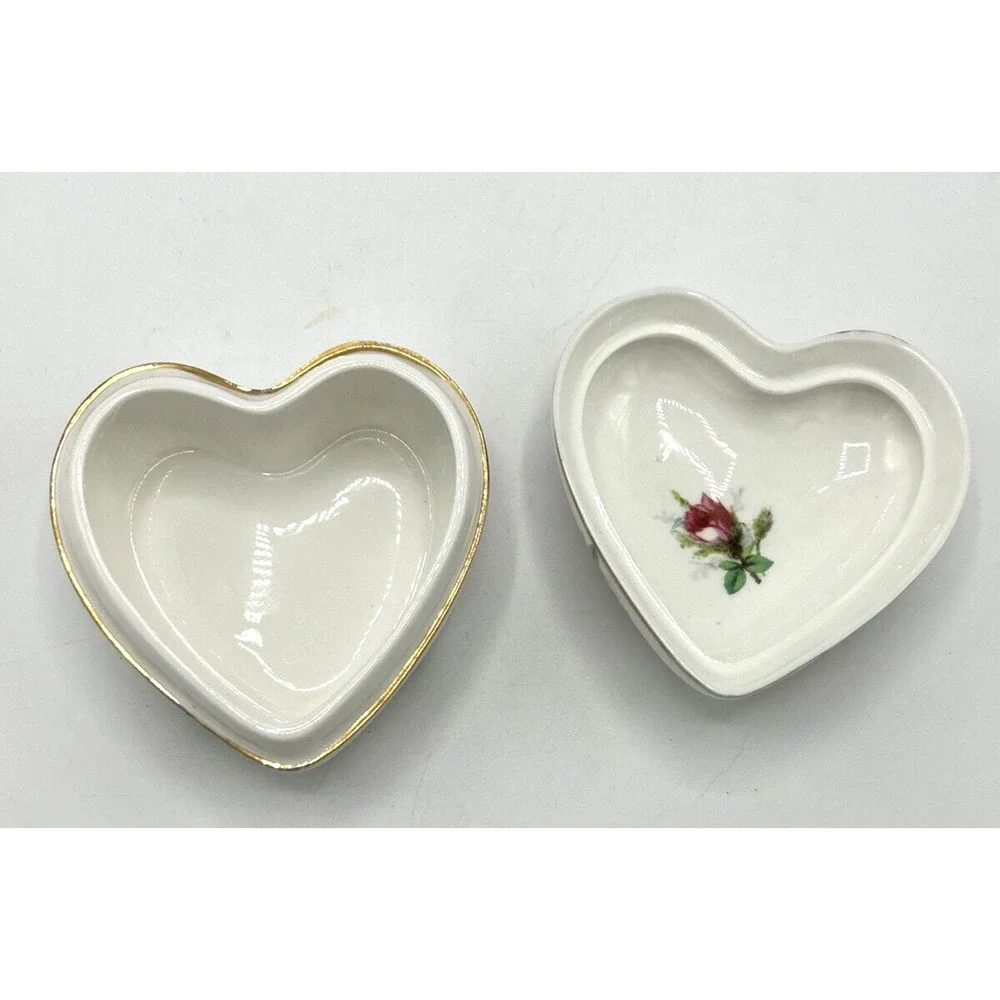 Vintage Hammersley Trinket Box Heart Shaped 2 1/4